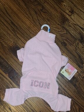 PARIS HILTON Pink "ICON" Quilted Pet Jumpsuit